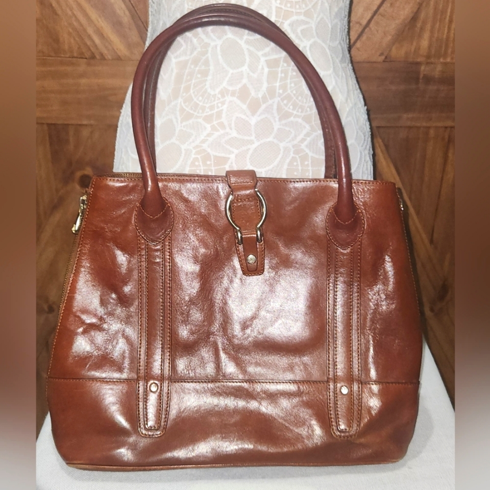 Massimo Dutti Brown Leather Tote Bag